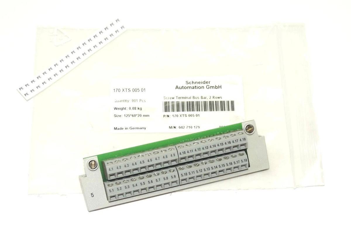 Used NIB SCHNEIDER 170 XTS 005 01 2-ROW SCREW TERMINAL BUS BAR 170XTS00501