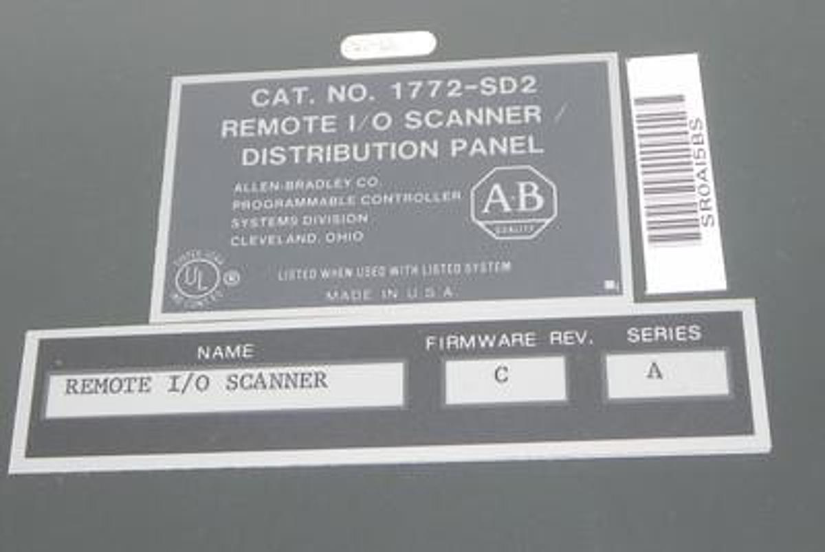 Used ALLEN BRADLEY 1772-SD2 REMOTE I/O SCANNER DISTRIBUTION PANEL 1772SD2, SER. A
