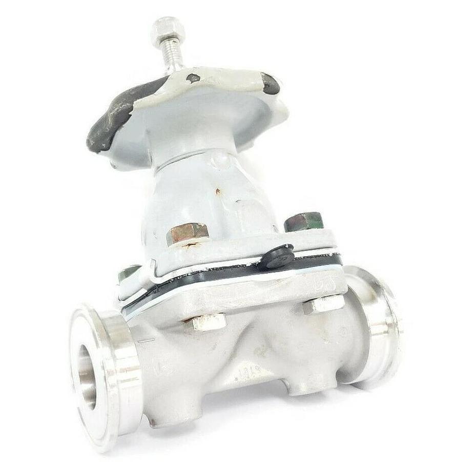 Used LOT OF 2 ITT GRINNELL DIAPHRAGM VALVES WITH 1819 CF8M 1" VALVE BODIES