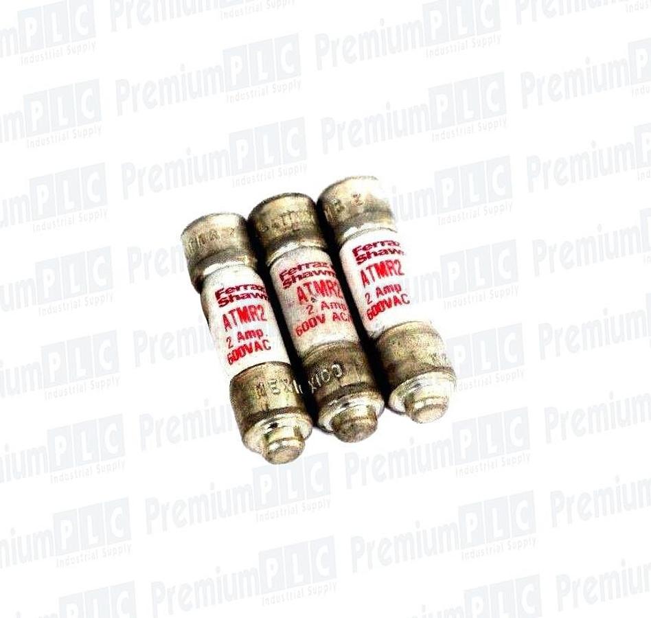 Used LOT OF 3 NEW GOULD SHAWMUT ATMR2 FUSES 2 AMP, 600V AC