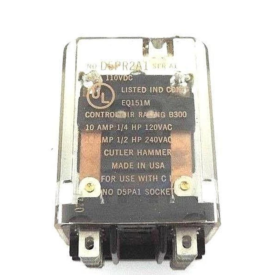 Used NIB CUTLER HAMMER D5PR2A1 SER. A1 PLUG IN RELAY D.P.D.T 110V