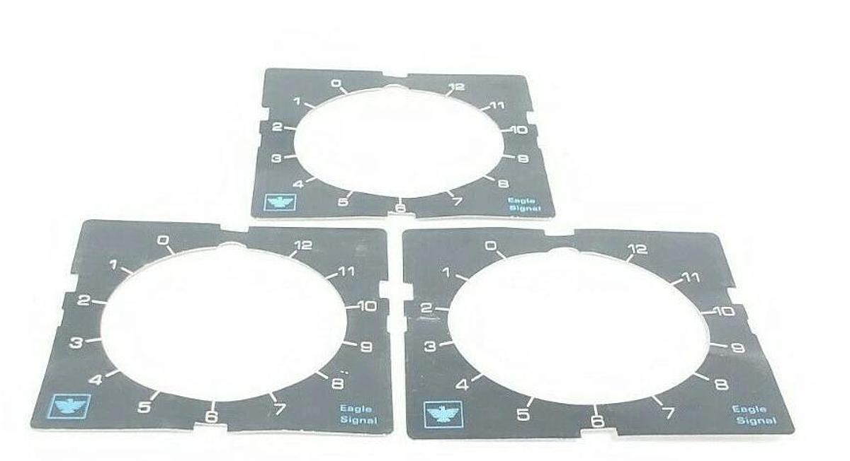 Used LOT OF 3 EAGLE SIGNAL PAN1056 DIAL PLATES 0-12 RANGE