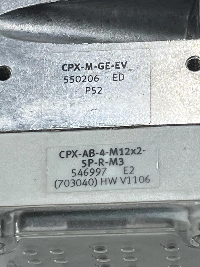 Used Festo CPX-AB-4-M12x2-5P-R-M3 (546997) with CPX-M-GE-EV Interlinking Block
