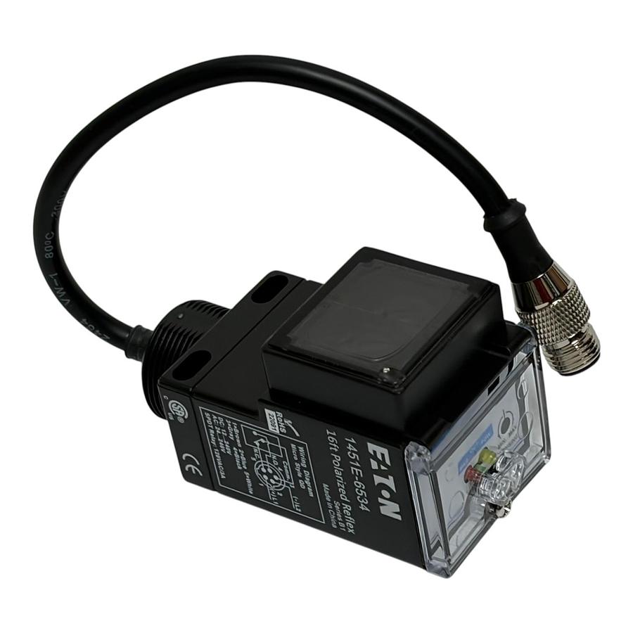 Used Eaton 1451E-6534 Enhanced 50 Series Polarized Reflex Photoelectric Sensor New