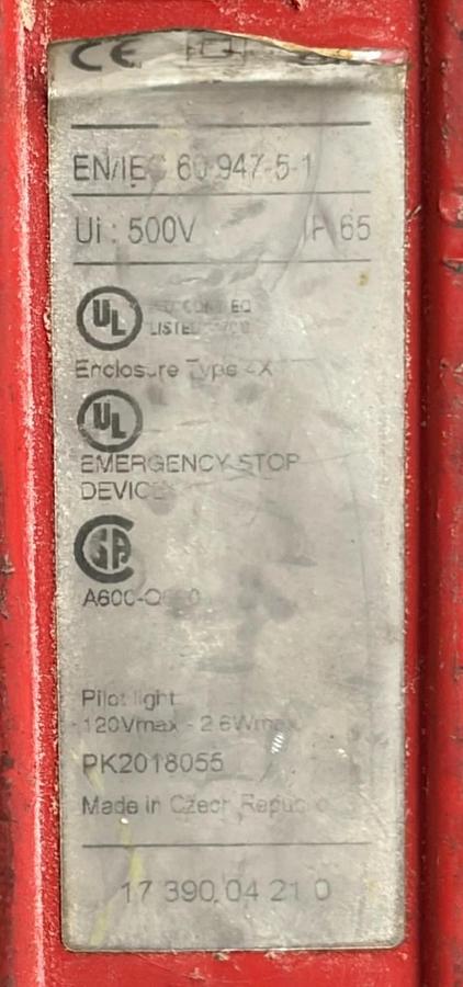 Used Konecranes STH 6-Button Overhead Crane Pendant Control Station with Cord