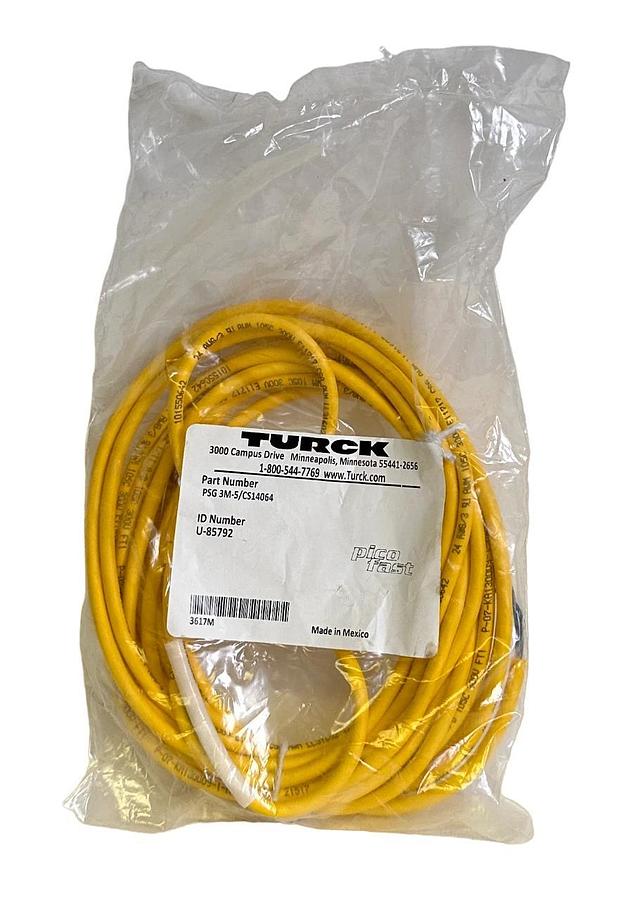 Used NEW TURCK PSG 3M-5/CS14064 / PSG3M5CS14064 PICO CORDSET U-85792 / U85792 3617M