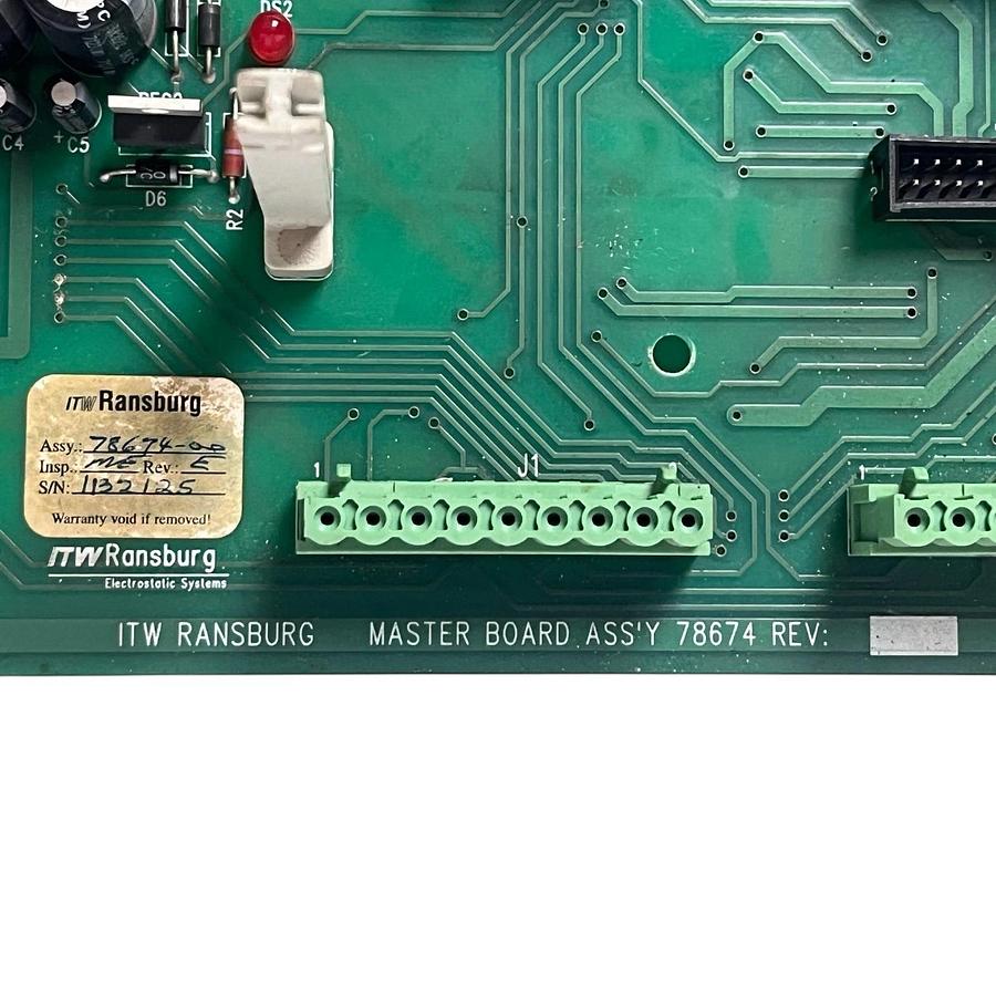Used ITW Ransburg 78674-00 Voltage Master 2 Master Board Assembly Rev E