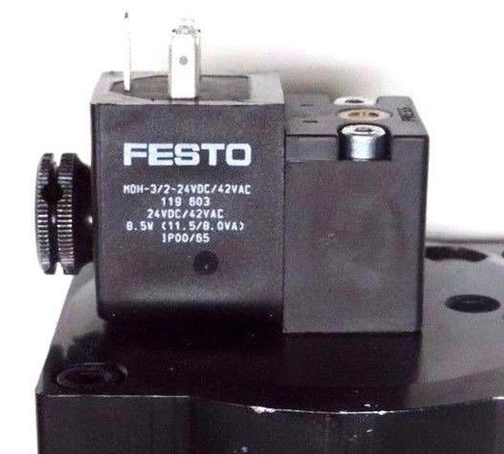 Used FESTO MS9-SV-G-C-V24-AD7 SOFT START/QUICK EXHAUST VALVE 562176 W/ U-1-B SILENCER