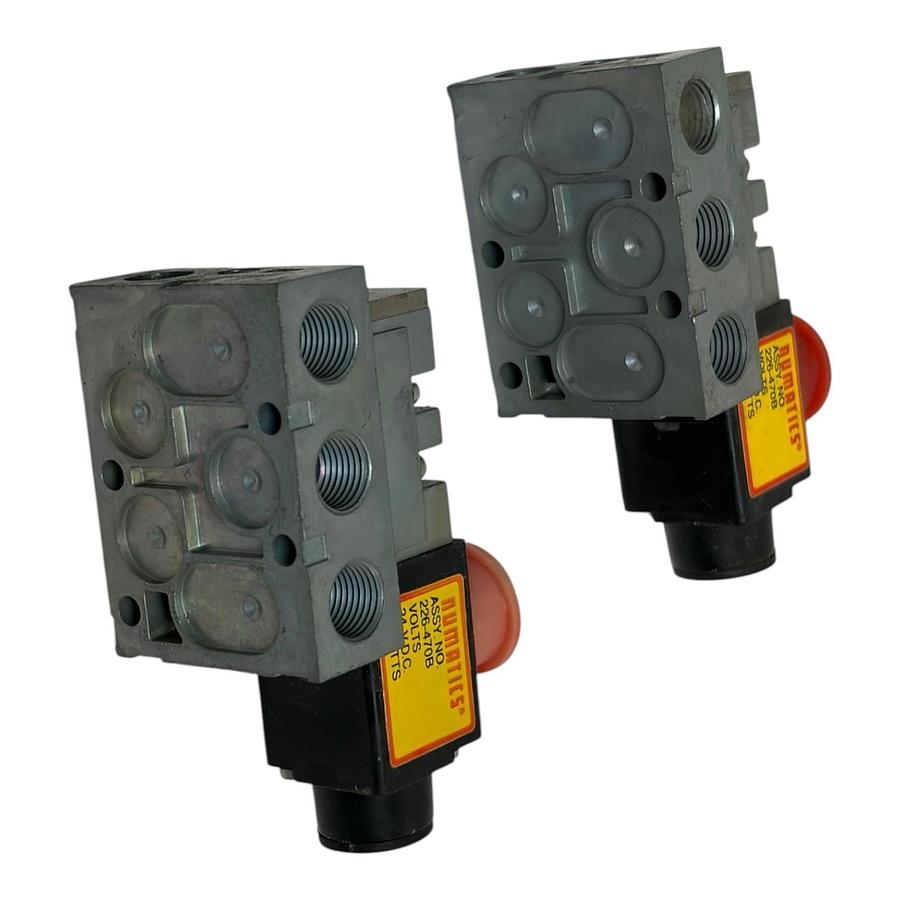 Used Numatics 031SA4 Solenoid Air Valve 226-470B 24VDC 6W Base Mounted Lot of 2