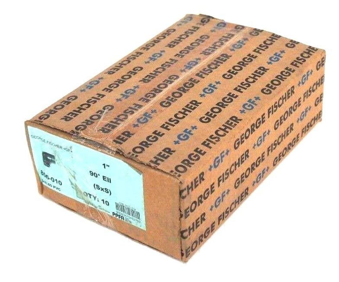 Used BOX OF 10 NEW GEORGE FISCHER 806-010 SCH. 80, 1" PVC 90 DEG ELBOWS, 806010
