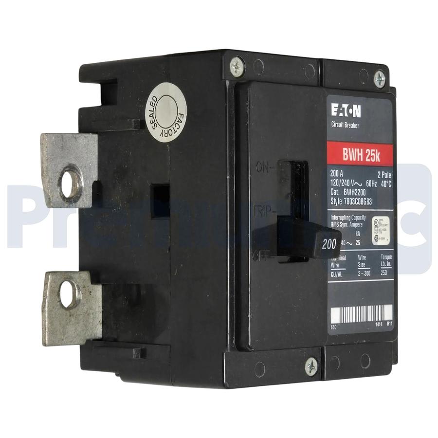Used Eaton Cutler-Hammer BWH2200 BR Main Circuit Breaker 200A 2P 120/240V 25kA NSNP