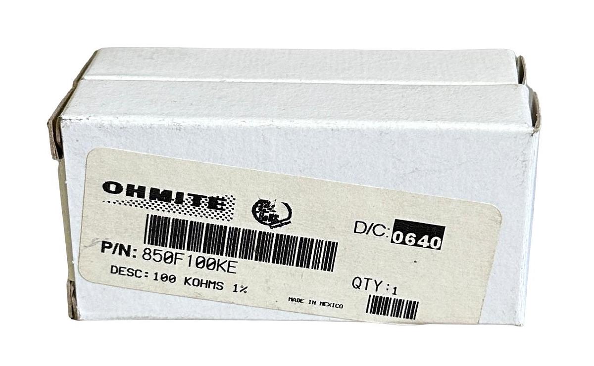 Used 2 NEW OHMITE 850F100KE WIREWOUND RESISTORS 100KOHMS 50W 1.7KV
