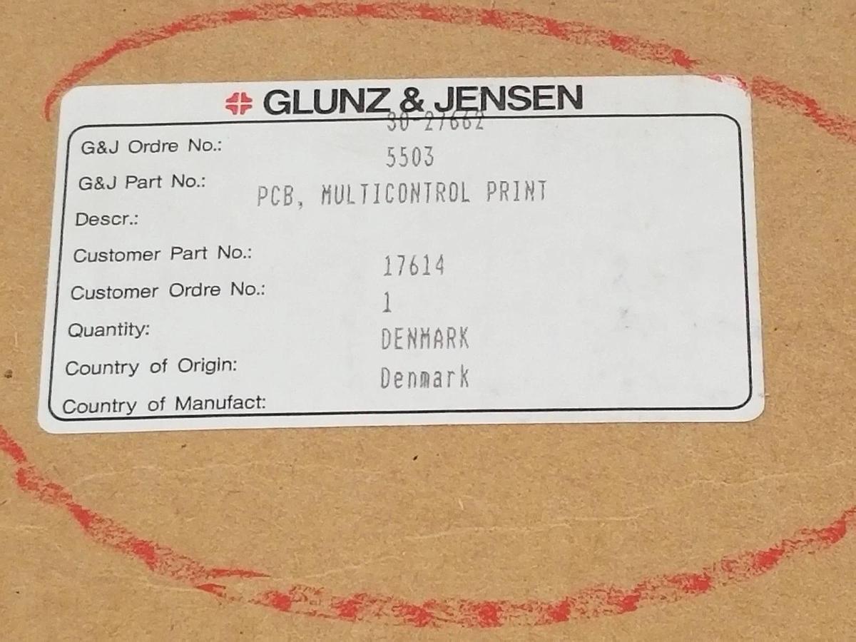 NIB GLUNZ & JENSEN 5503 MULTICONTROL PRINT PC BOARD MC04GI8544