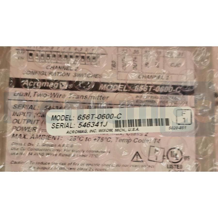 Used ACROMAG 656T-0600-C 600T DUAL TC/mV INPUT, TWO-WIRE TRANSMITTER 656T-0600 NSMP