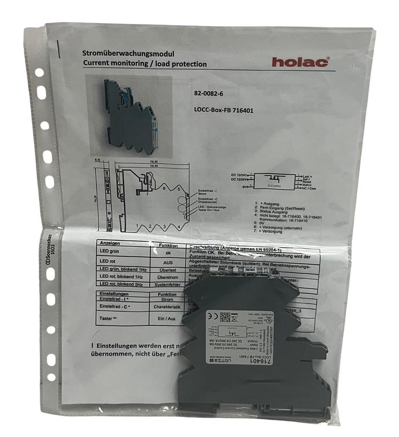 LUTZE / LUETZE LOCC-Box-FB 7-6401 / 716401 OVERLOAD CURRENT CONTROL 24VDC NSMP