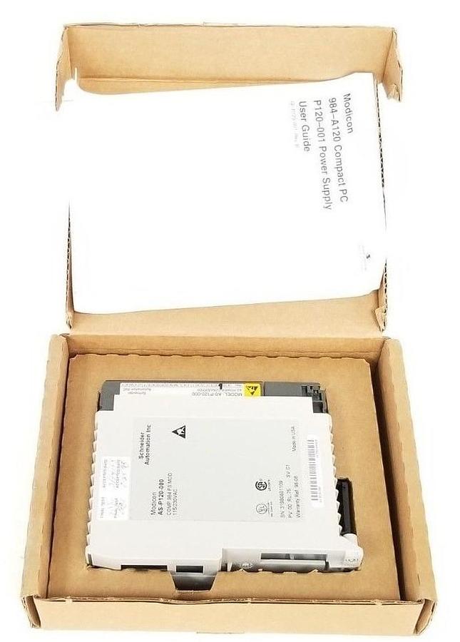 Used NIB SCHNEIDER AUTOMATION AS-P120-000 COMP 984 PS MOD PV: 00 RL: 75 SV: C1