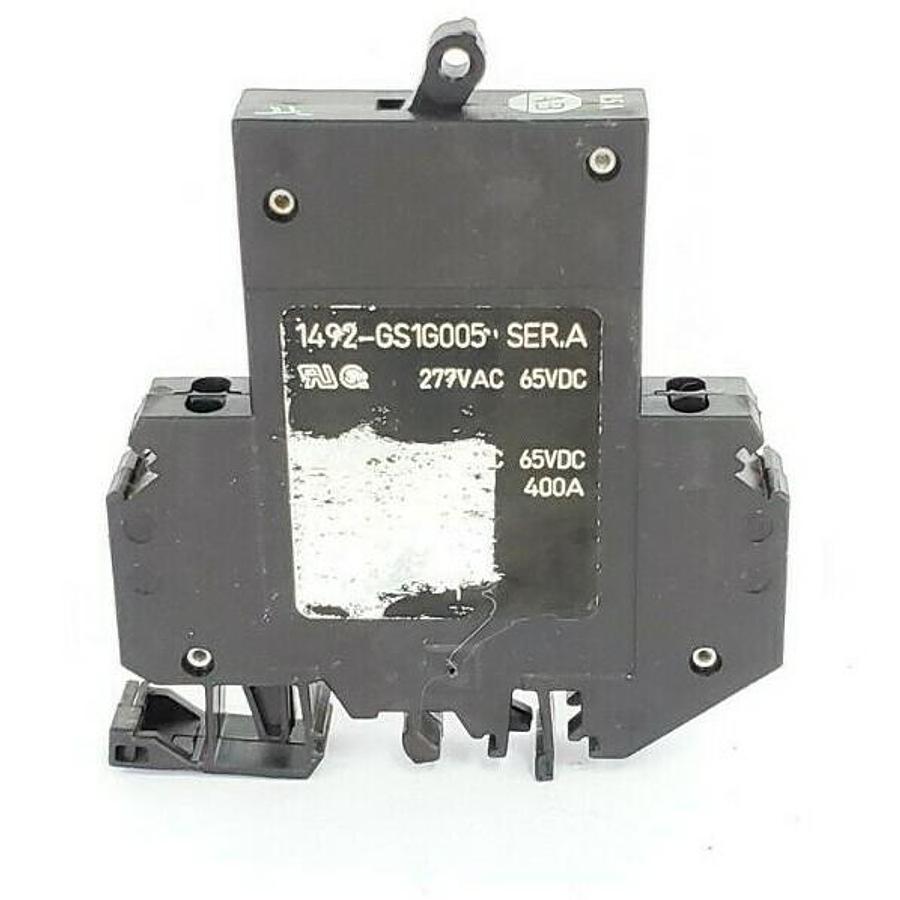 Used ALLEN BRADLEY 1492-GS1G005 SER. A MINI CIRCUIT BREAKER 277VAC, 65VDC