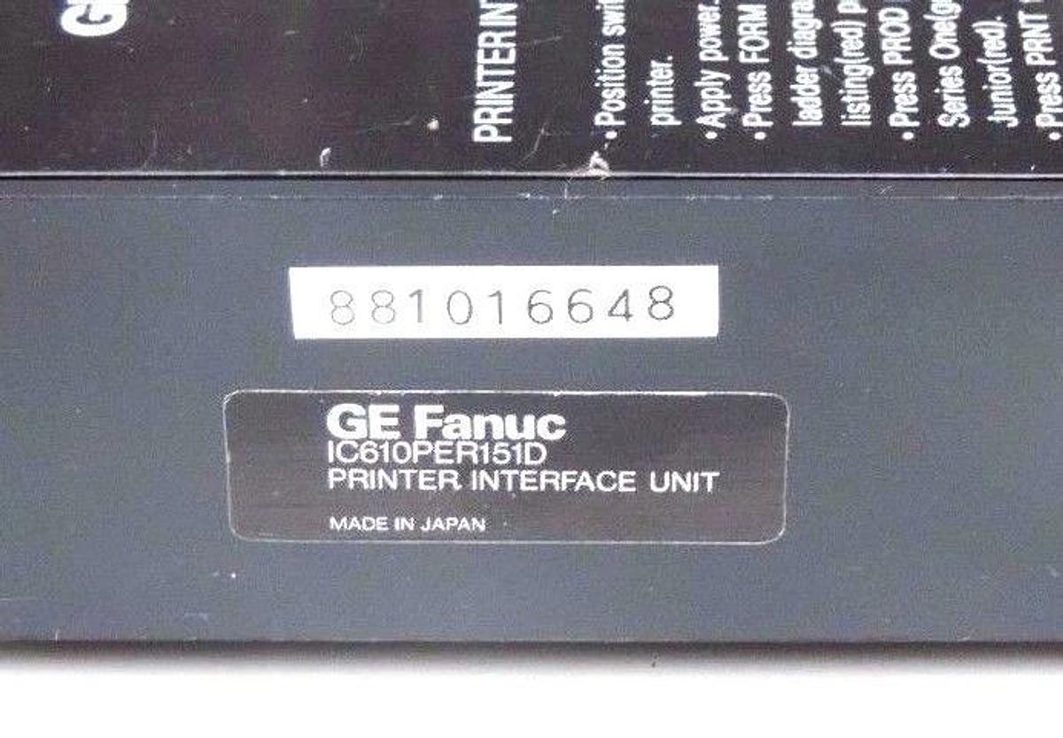 Used GE FANUC IC610PER151D SNAP-ON PRINTER INTERFACE UNIT