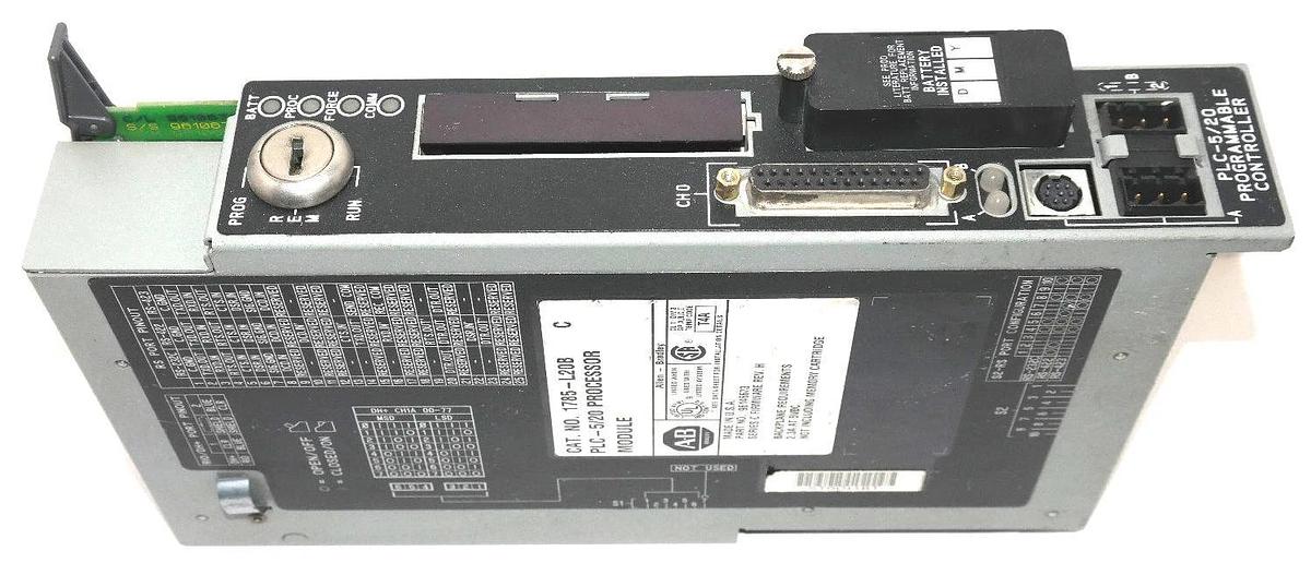 Used ALLEN BRADLEY 1785-L20B/C PLC-5/20 PROCESSOR MODULE F/W: REV. H 1785-L20B