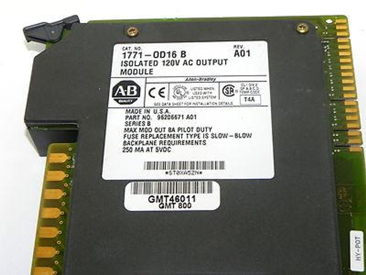 Used ALLEN BRADLEY 1771-OD16 ISOLATED 120V AC OUTPUT MODULE 1771-0D16/B REV. A01