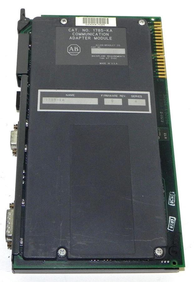 Used ALLEN BRADLEY 1785-KA COMMUNICATION ADAPTER MODULE SER. A F/W REV. D