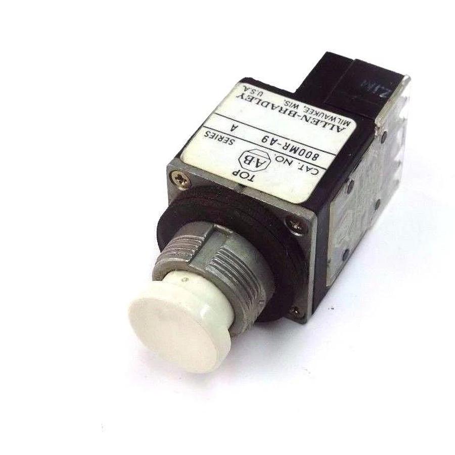 Used ALLEN BRADLEY 800MR-A9 PUSHBUTTON 800MRA9 SER. A WHITE, W/ 800M-XA SER. B BLOCK