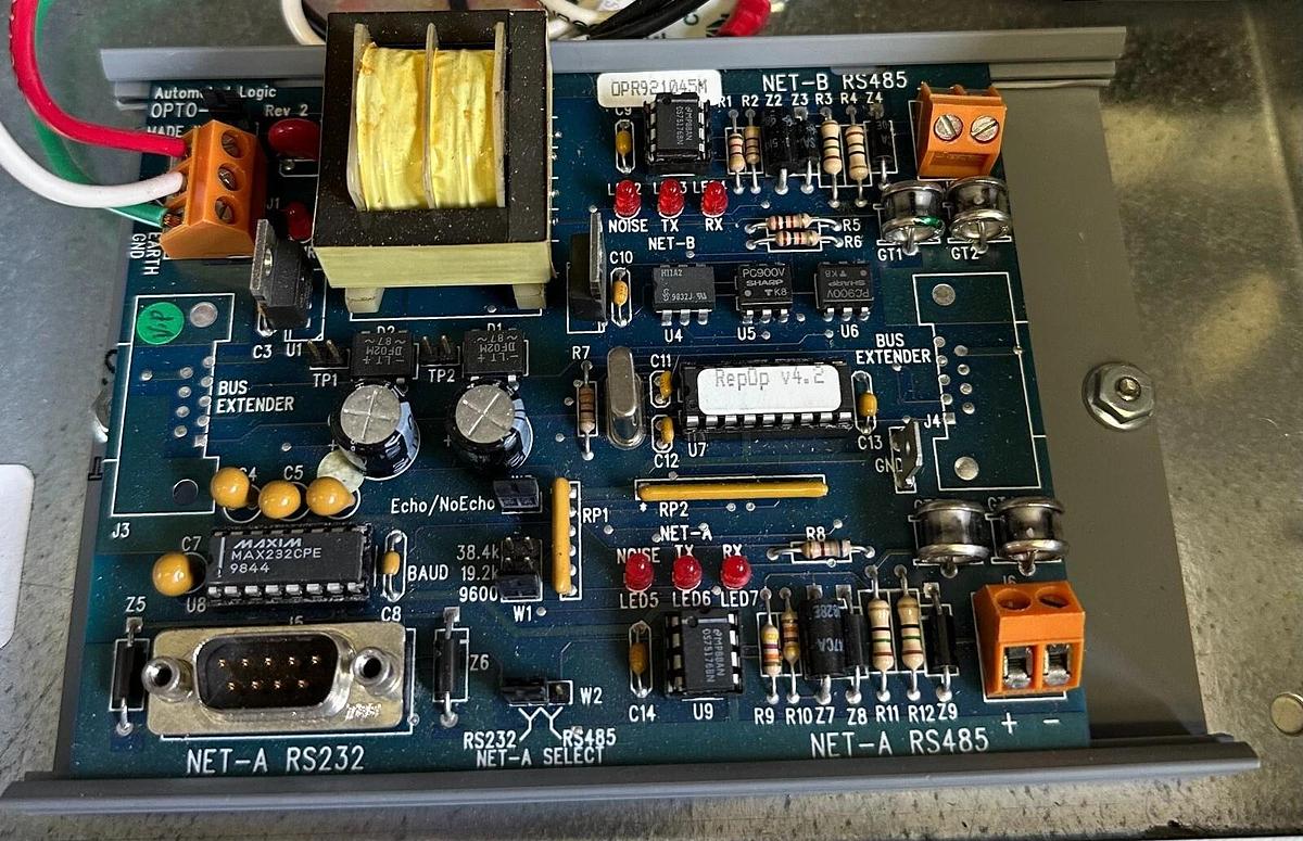 Used EMERSON LIEBERT 138345G1 REV. N DATA CONC OPTO-REPEATER 120V 60Hz 1PH 0.25A 30W