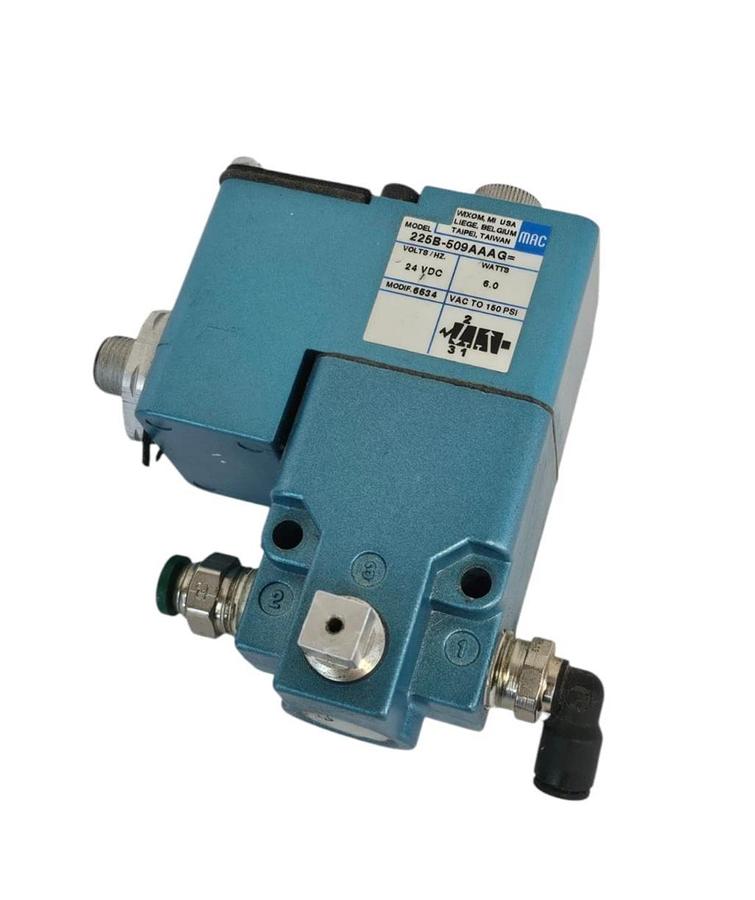 Used MAC 225B-509AAAG SOLENOID VALVE 225B509AAAG 24VDC 6.0 WATTS