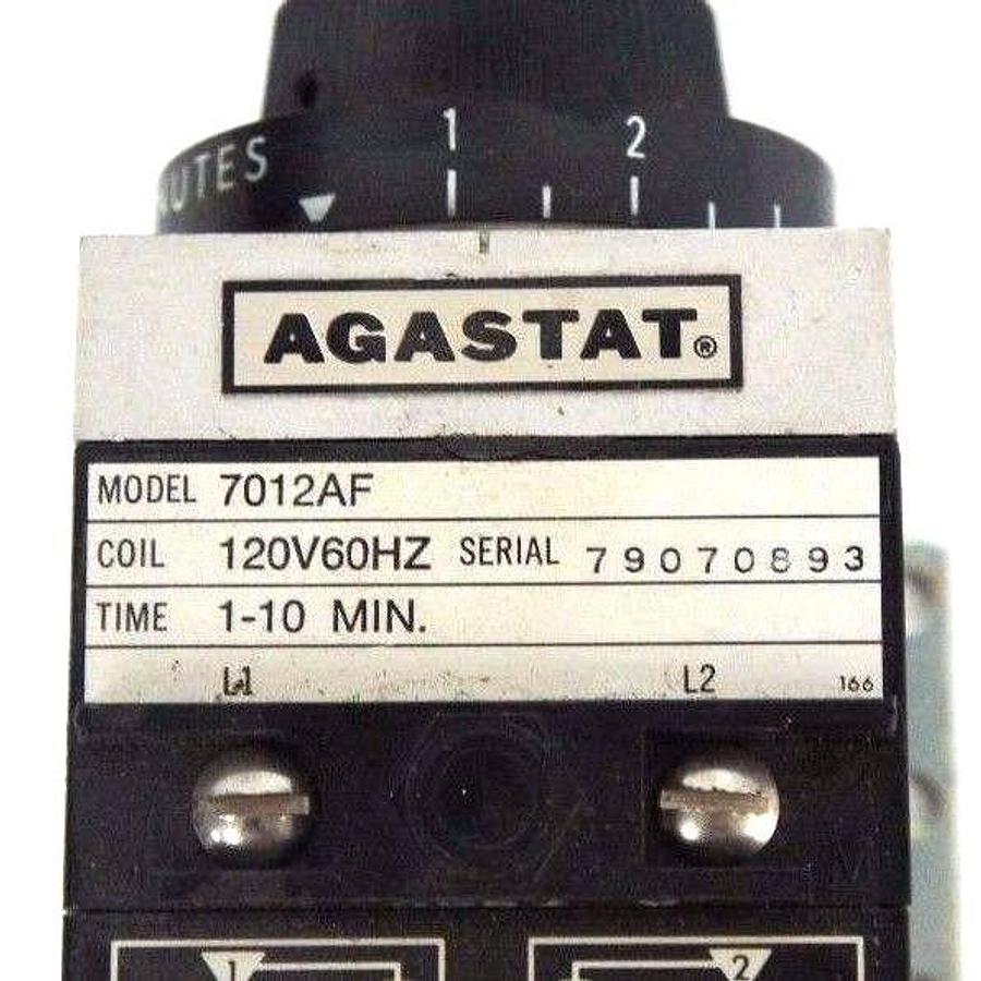 Used AGASTAT 7012AF TIMING RELAY 120V 60HZ COIL 7012-AF 1-10 MIN.