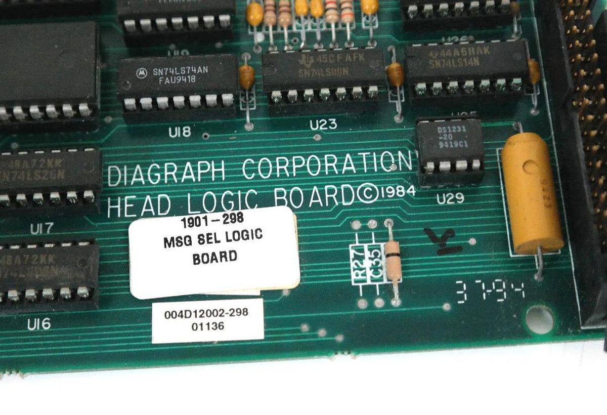 Used DIAGRAPH 1901-298 MESSAGE SELECT LOGIC BOARD 1901298