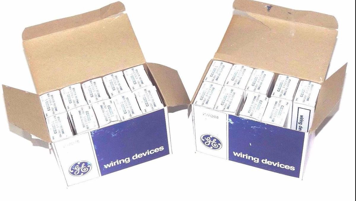 Used LOT OF 19 NEW GENERAL ELECTRIC GE4069-1 SINGLE GROUND RECEPTACLES GE40691