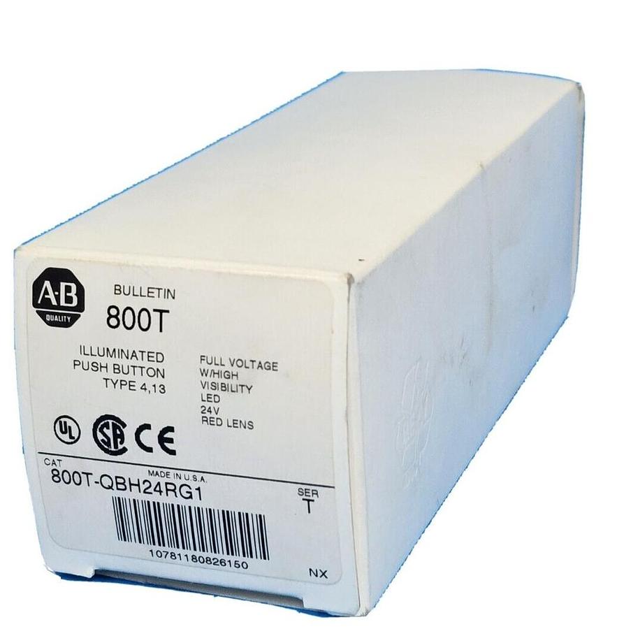 Used NEW ALLEN BRADLEY 800T-QBH24RG1 /T ILLUMINATED PUSH BUTTON 24V RED 800TQBH24RG1