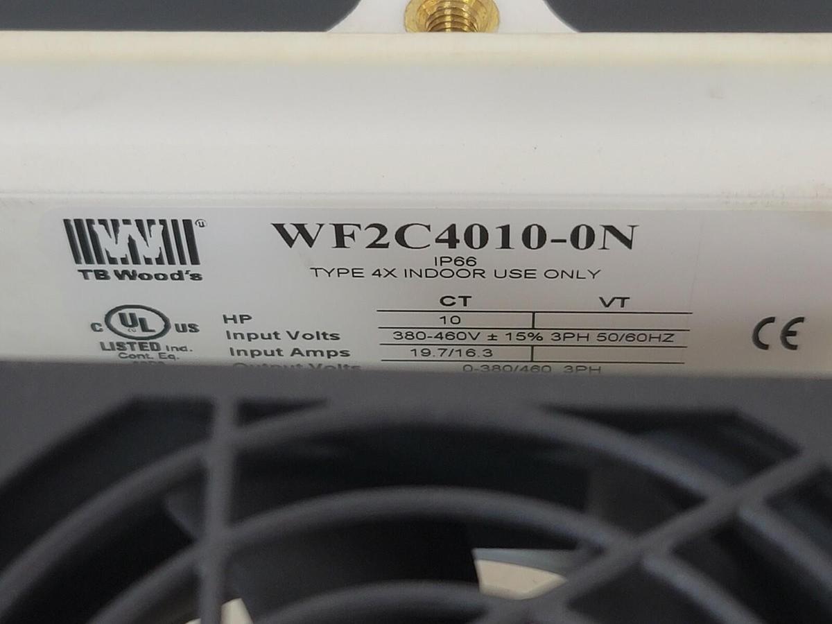 Used DANFOSS VACON TB WOODS WF2C4010-0N DRIVE 10HP 460VAC 3PHASE NEMA 1