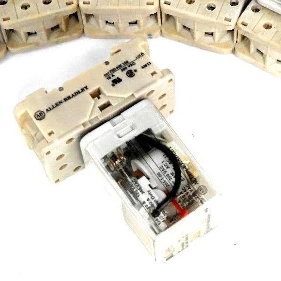 Used LOT OF 10 ALLEN BRADLEY 700-HA32A1 SER. A RELAYS W/ 700-HN BASE 700HA32A1