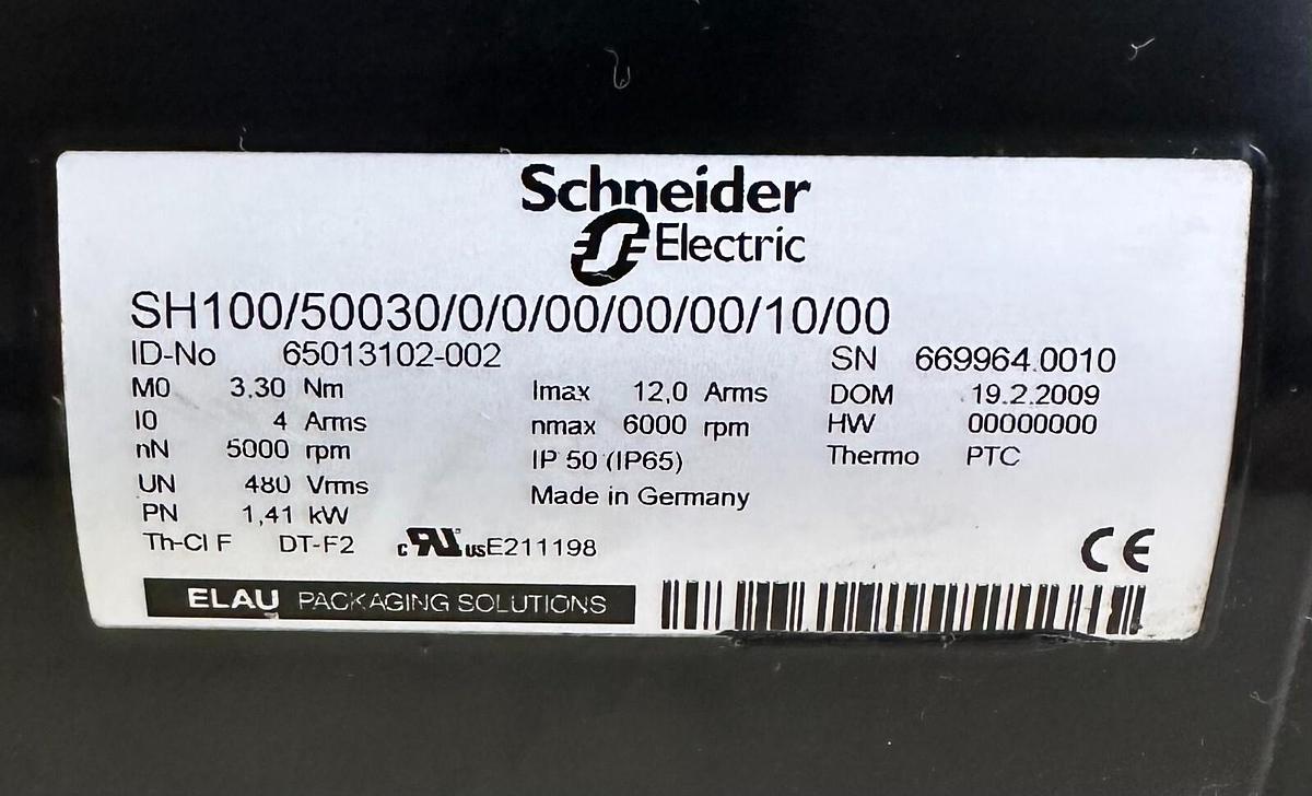 Used SCHNEIDER ELECTRIC SH100/50030/0/0/00/00/00/10/00 PacDrive SERVO 65013102-002