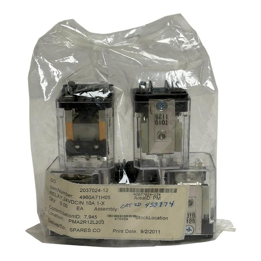 Used Lot of 5 Tyco KUEP-3D15-24 Potter & Brumfield 24 VDC Relay 10A 240VAC - New