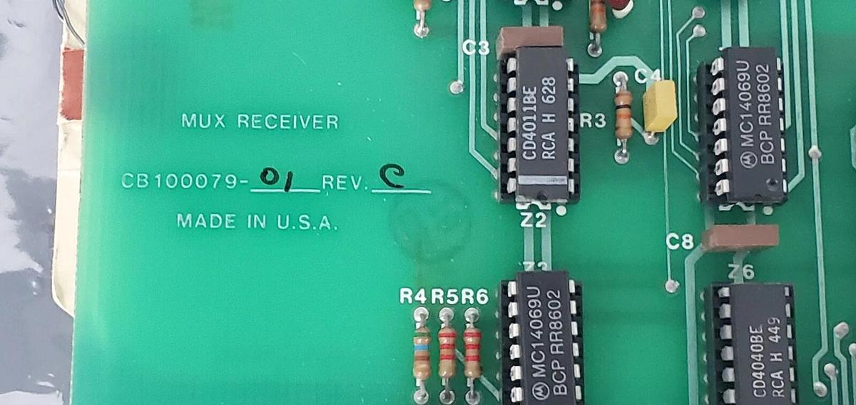 Used WESTRONICS INC CB100079-01 PC BOARD ASSEMBLY MUX RECEIVER REV. C