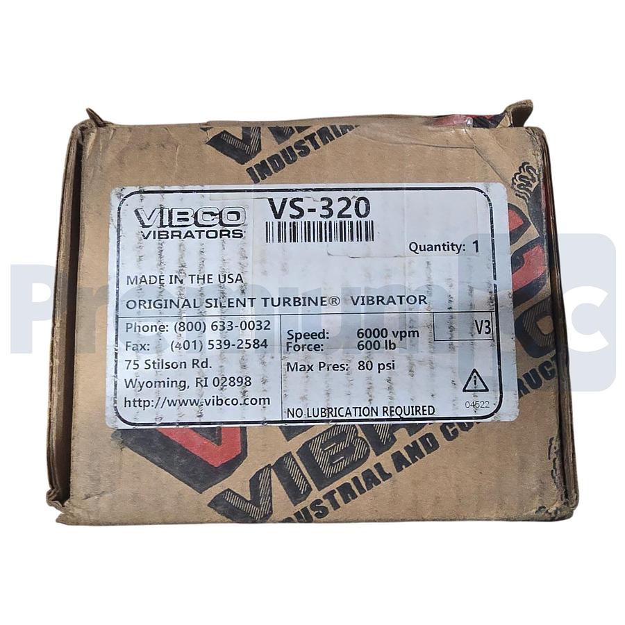 Used VIBCO VS-320 Pneumatic Turbine Vibrator 600lb Force 6000 VPM 3/8 NPT 80PSI NSMP