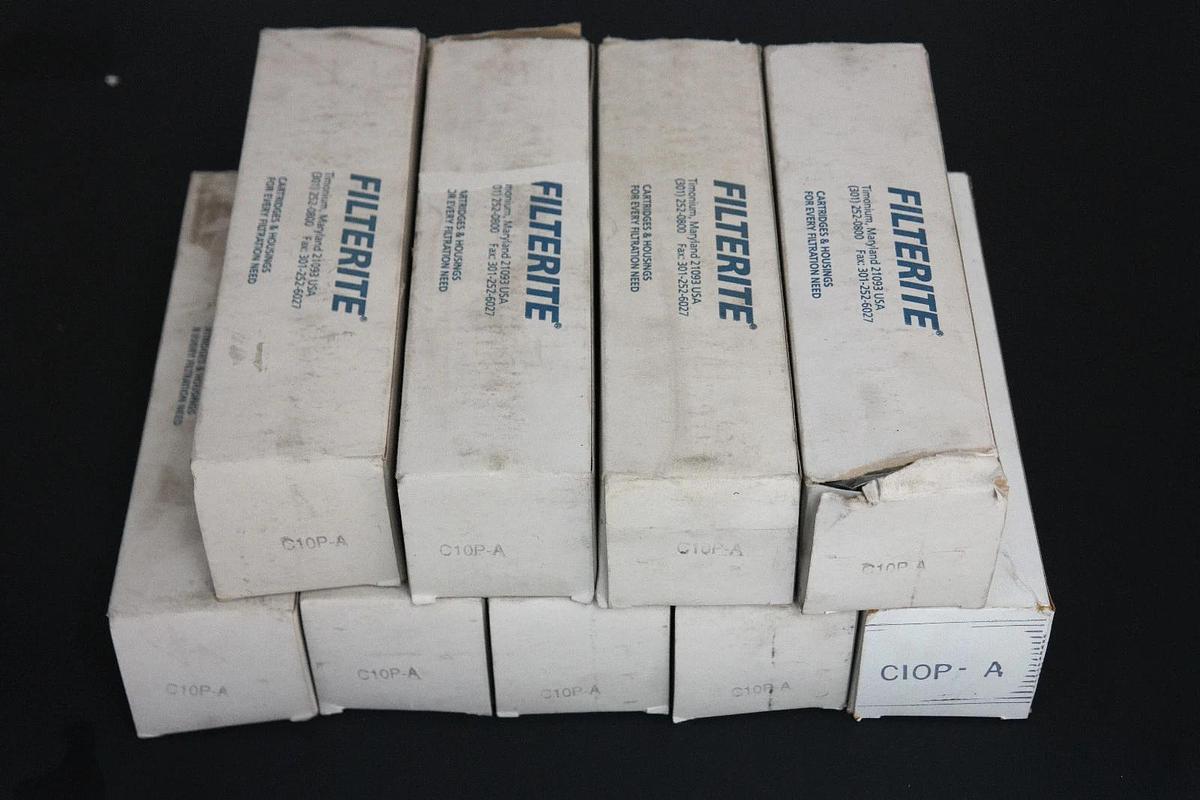 Used LOT OF 9 NIB FILTERITE C10P-A WATER FILTERS C10PA