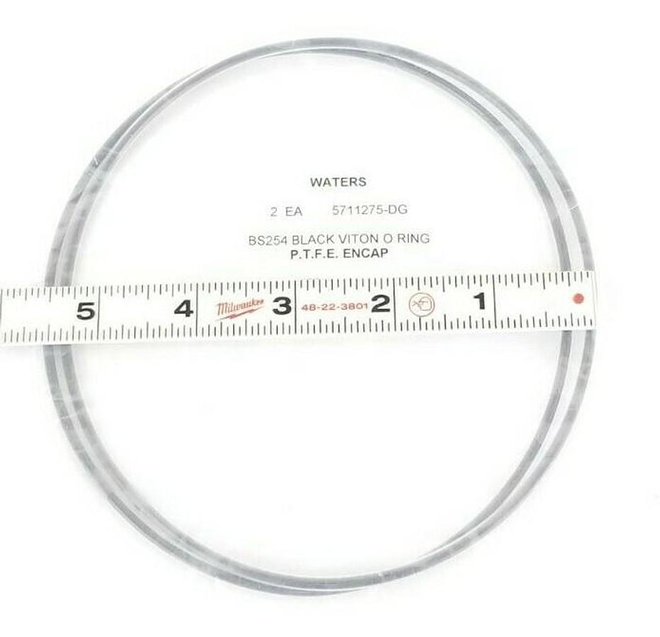 Used LOT OF 2 NEW WATERS 5711275-DG BS254 BLACK VITON O-RINGS P.T.F.E. ENCAP