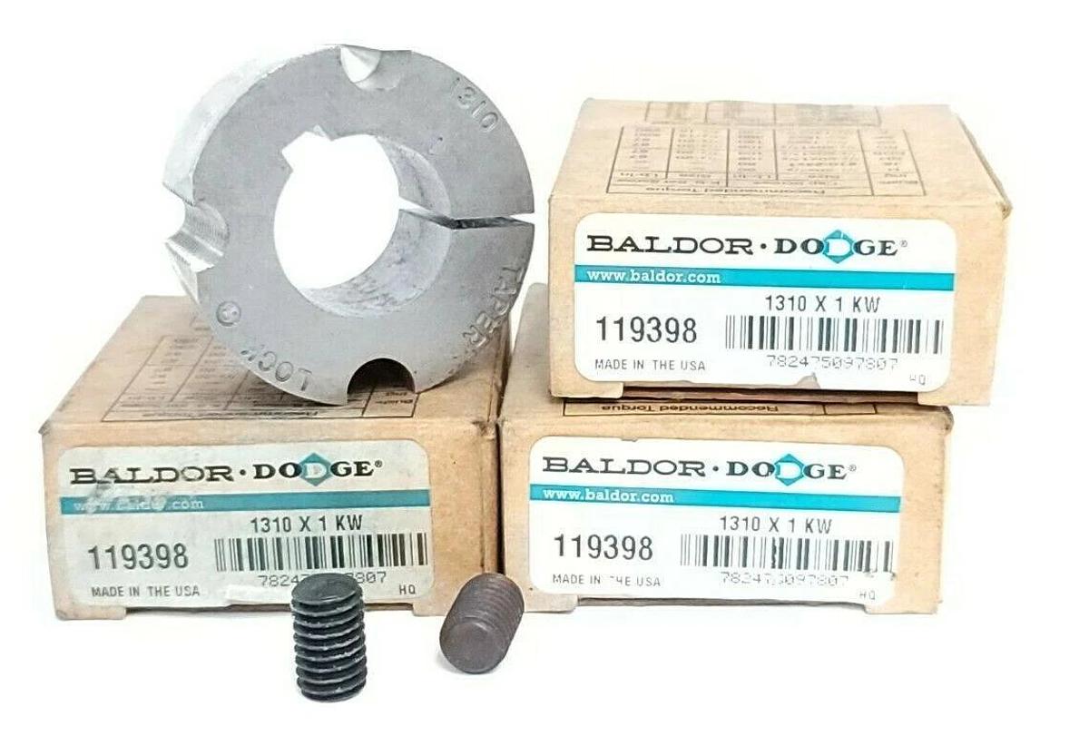 Used LOT OF 3 NIB BALDOR DODGE 119398 TAPER LOCK BUSHINGS 1310 X 1 KW