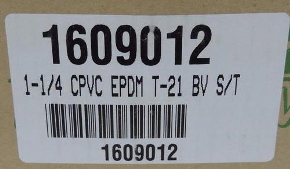 Used NIB ASAHI 1609012 CPVC/EPDM T-21 1-1/4" BALL VALVE 1609-012