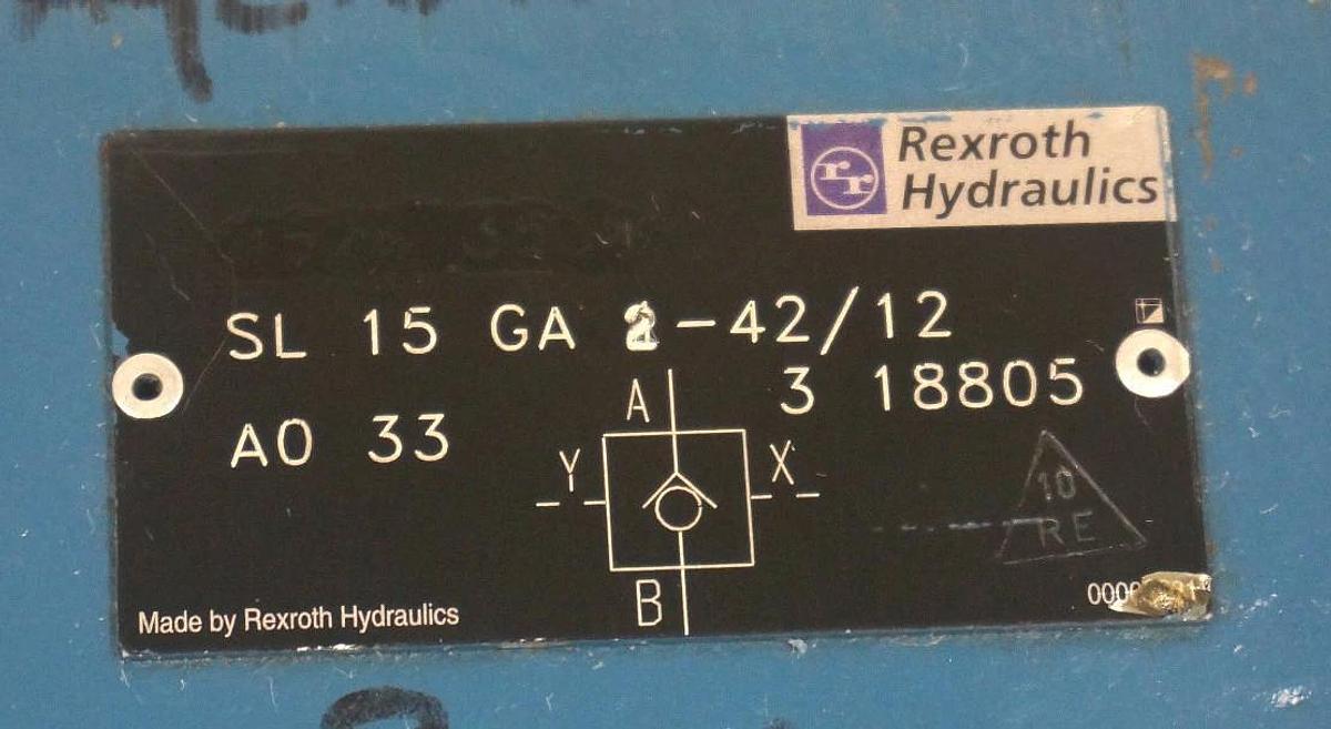 Used REXROTH SL 15 GA 2-42/12 A0 33, 3 18805 HYDRAULIC CONTROL VALVE 605-371