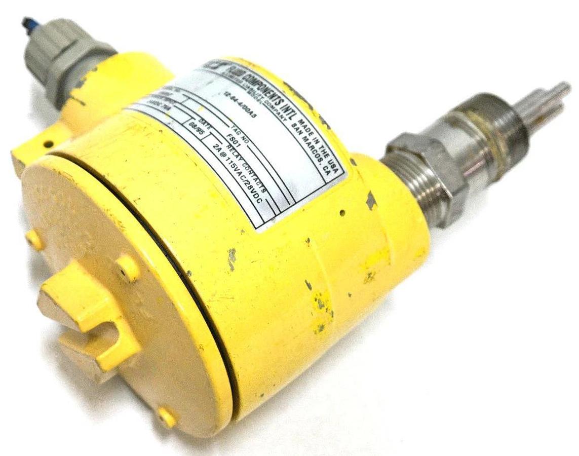 Used FLUID COMPONENTS 12-64-4/00A3 FLOW SWITCH ENCL. 29/30 A2A, 24VDC 7VA