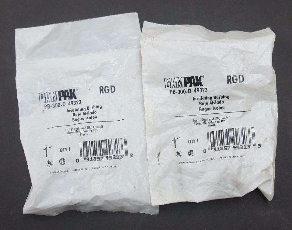 Used LOT OF 2 NEW GAMPAK RGD PB-300-D INSULATING BUSHINGS 1" 49323