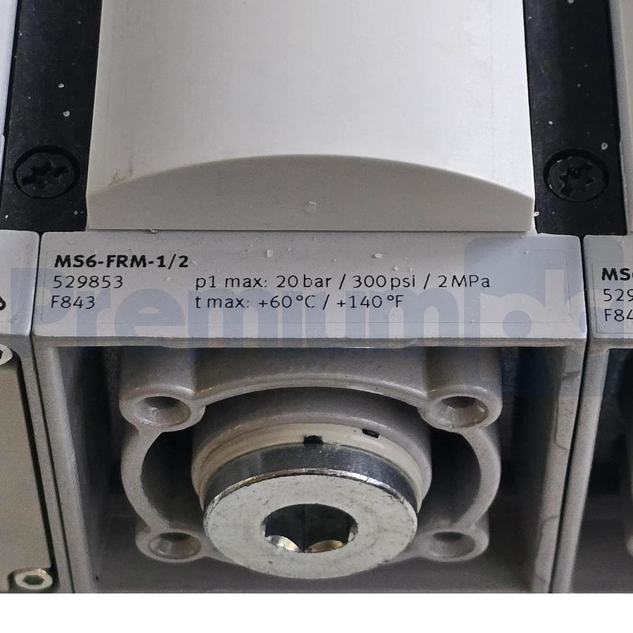 Used Festo SFAM-62-5000L-M-2SV-M12 | 564940 Flow Sensor w/MS6-FRM-1/2 Filter & 529853