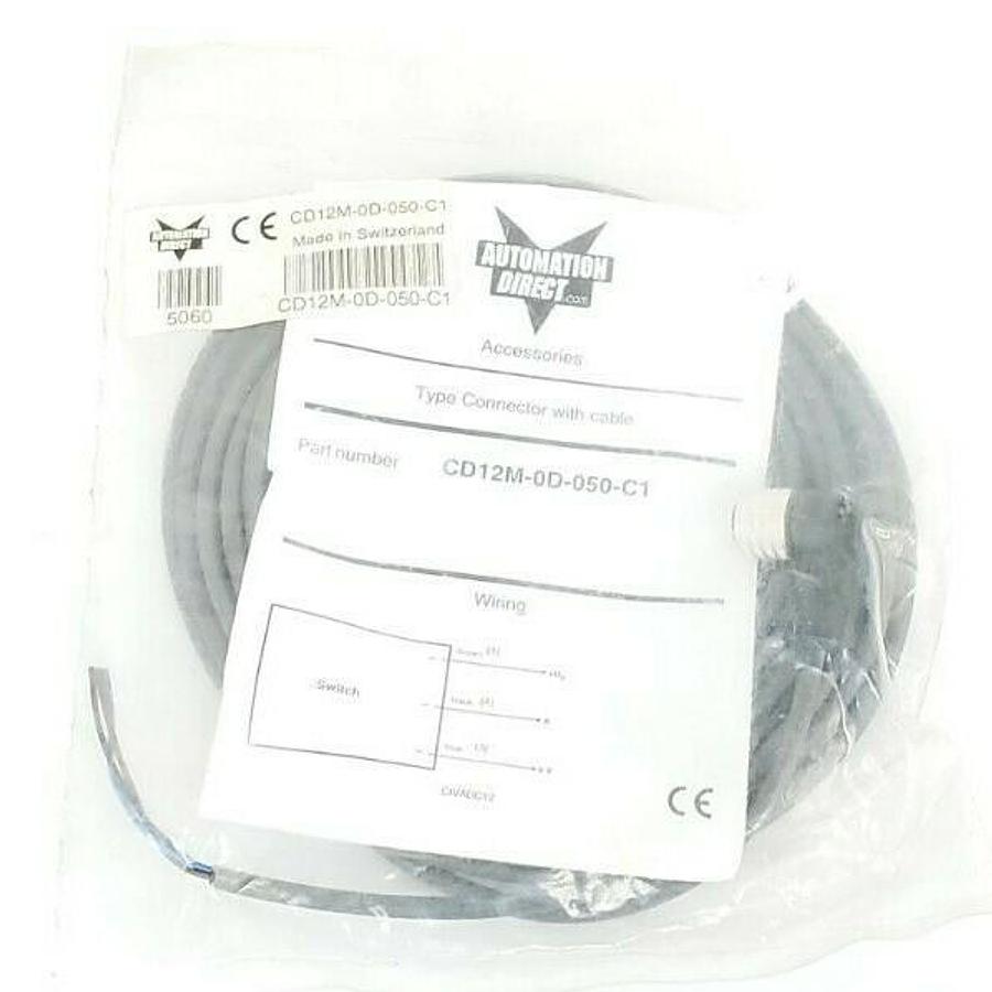 Used NEW AUTOMATION DIRECT CD12M-0D-050-C1 CONNECTOR WITH CABLE CD12M0D050C1