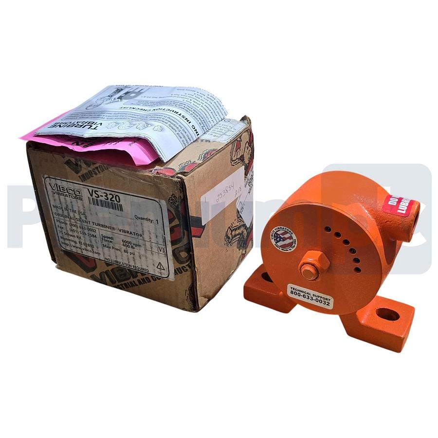 VIBCO VS-320 Pneumatic Turbine Vibrator 600lb Force 6000 VPM 3/8 NPT 80PSI NSMP