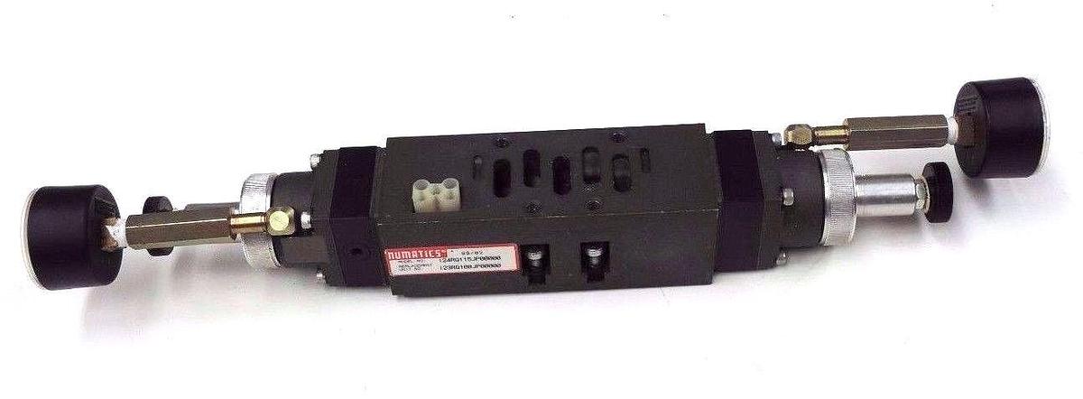 Used NEW NUMATICS I24RQ115JP00000 REGULATOR VALVE I23RQ100JP00000 W/ 214-103 GAUGES