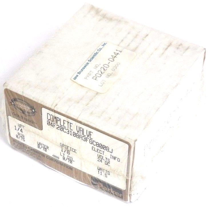 NIB PARKER 04F20C3108A3FGC8008J SOLENOID VALVE 1/4NPT 1/8 ORIFICE 24V PO220-0441